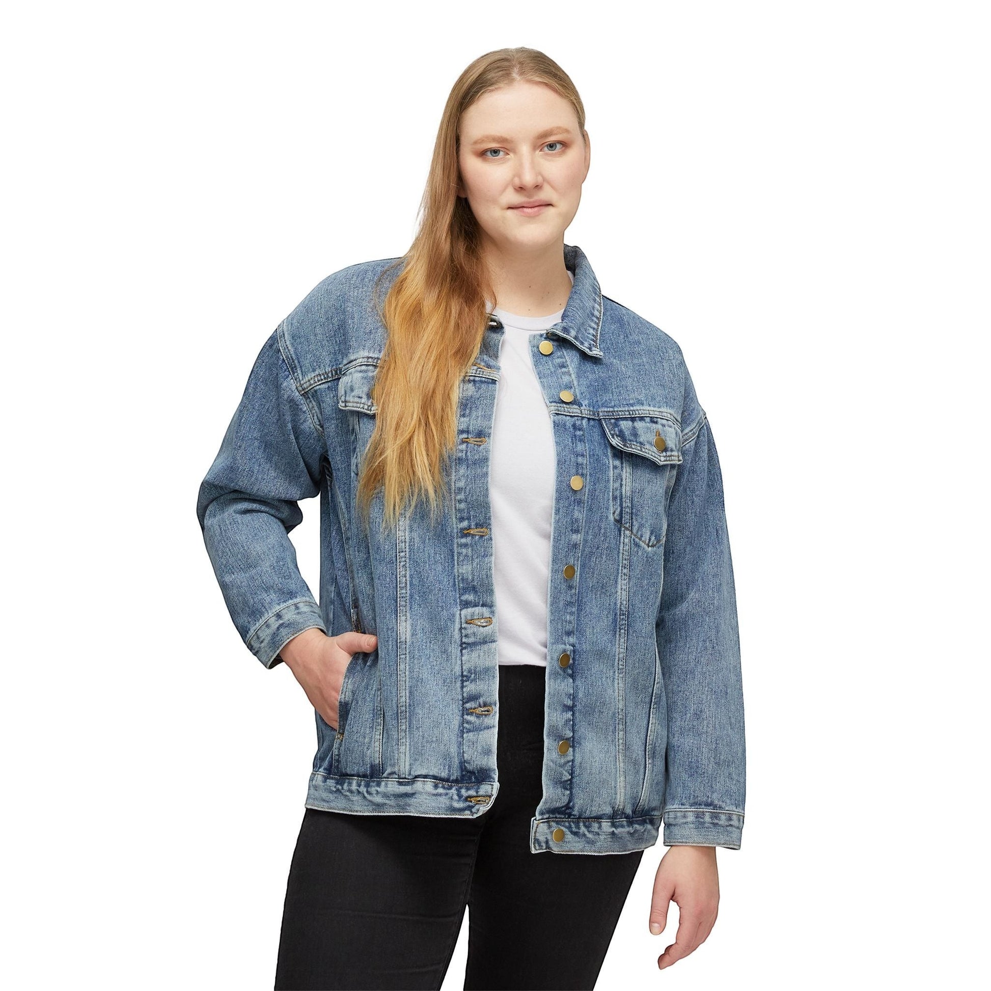 Pirate Denim Jacket Outerwear For Women Skull Back Patch PJK001 by Printify