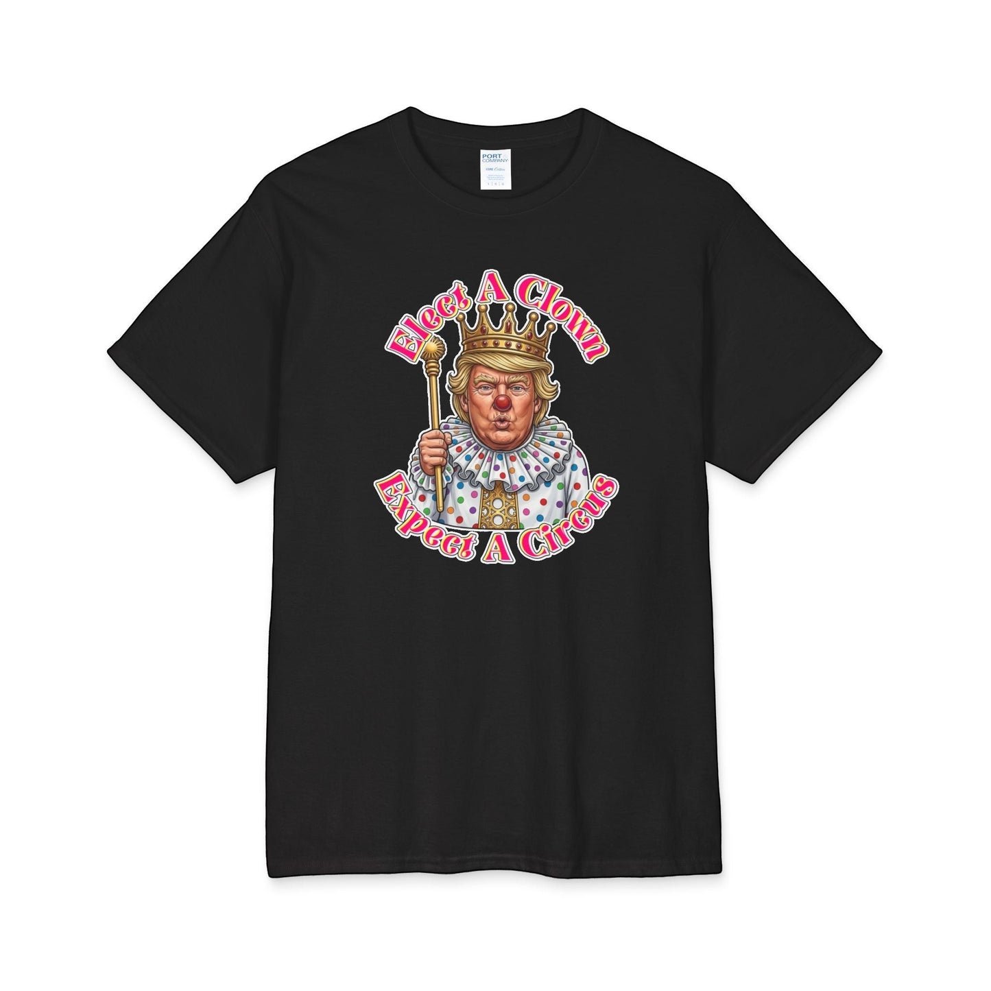 Wear A Crown Graphic Tee Political Parody Shirt With Bold Illustration by Printify