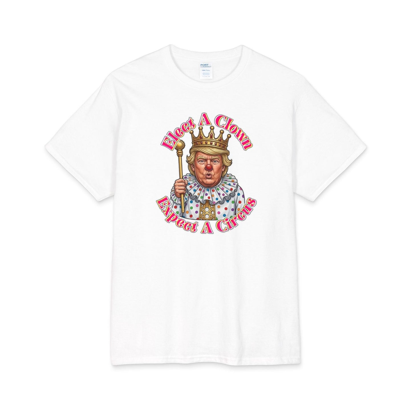 Wear A Crown Graphic Tee Political Parody Shirt With Bold Illustration by Printify