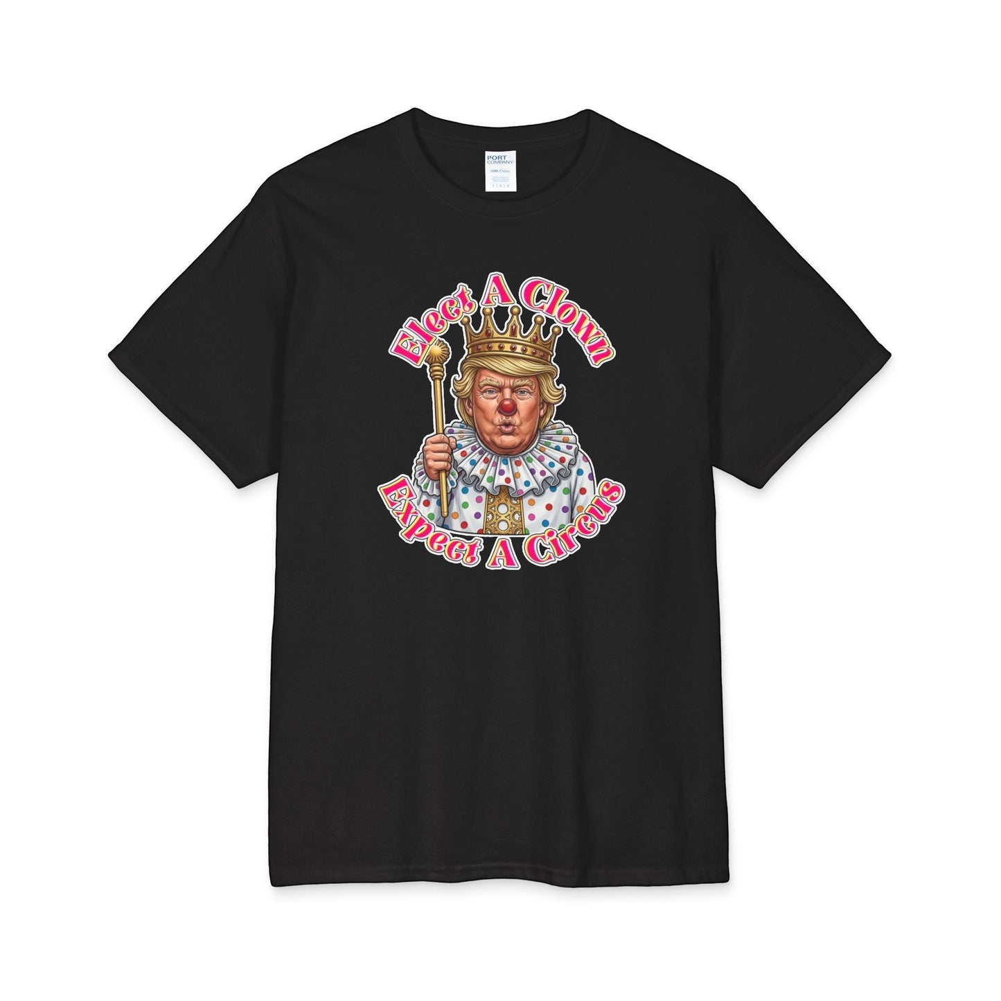 Wear A Crown Graphic Tee Political Parody Shirt With Bold Illustration by Printify