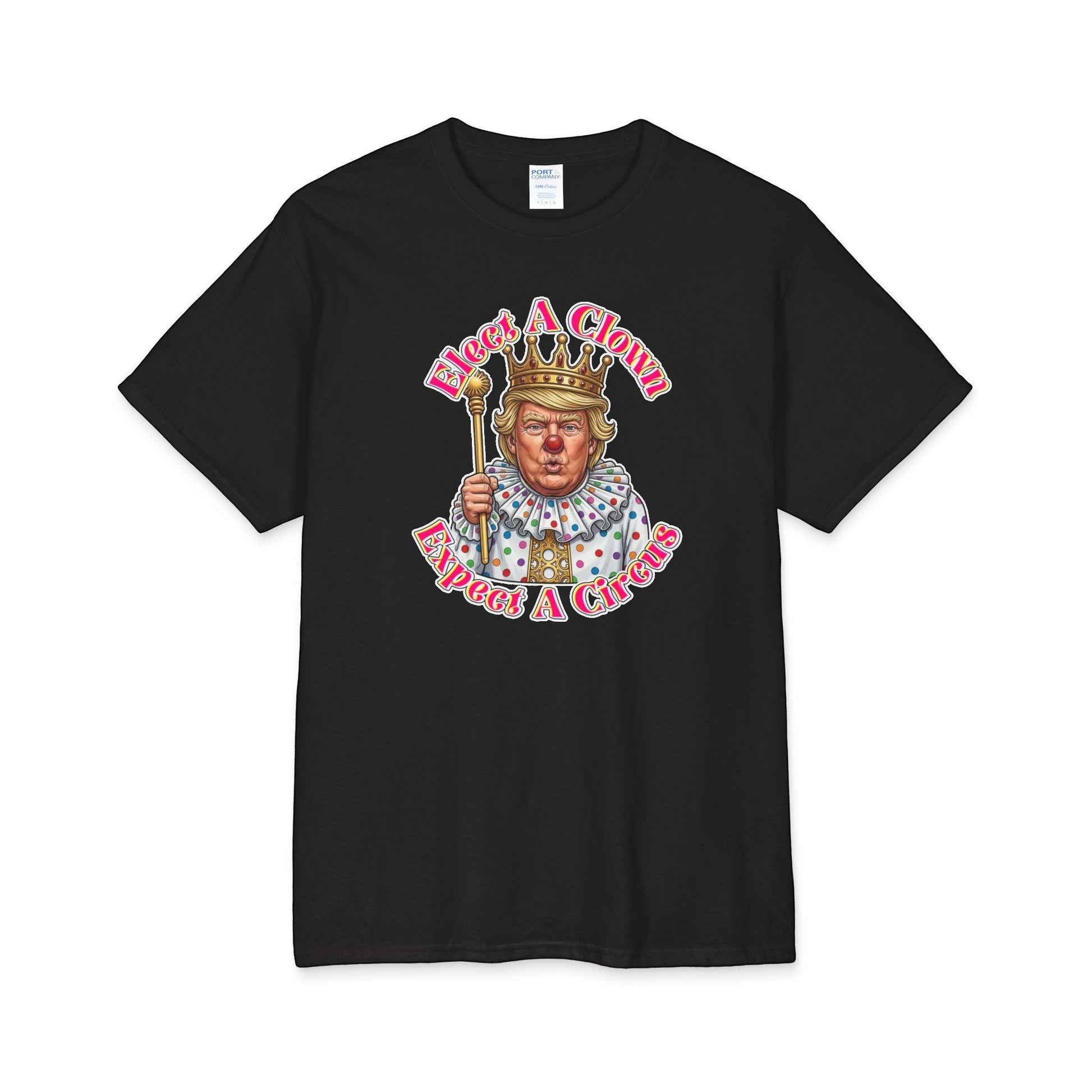 Wear A Crown Graphic Tee Political Parody Shirt With Bold Illustration by Printify