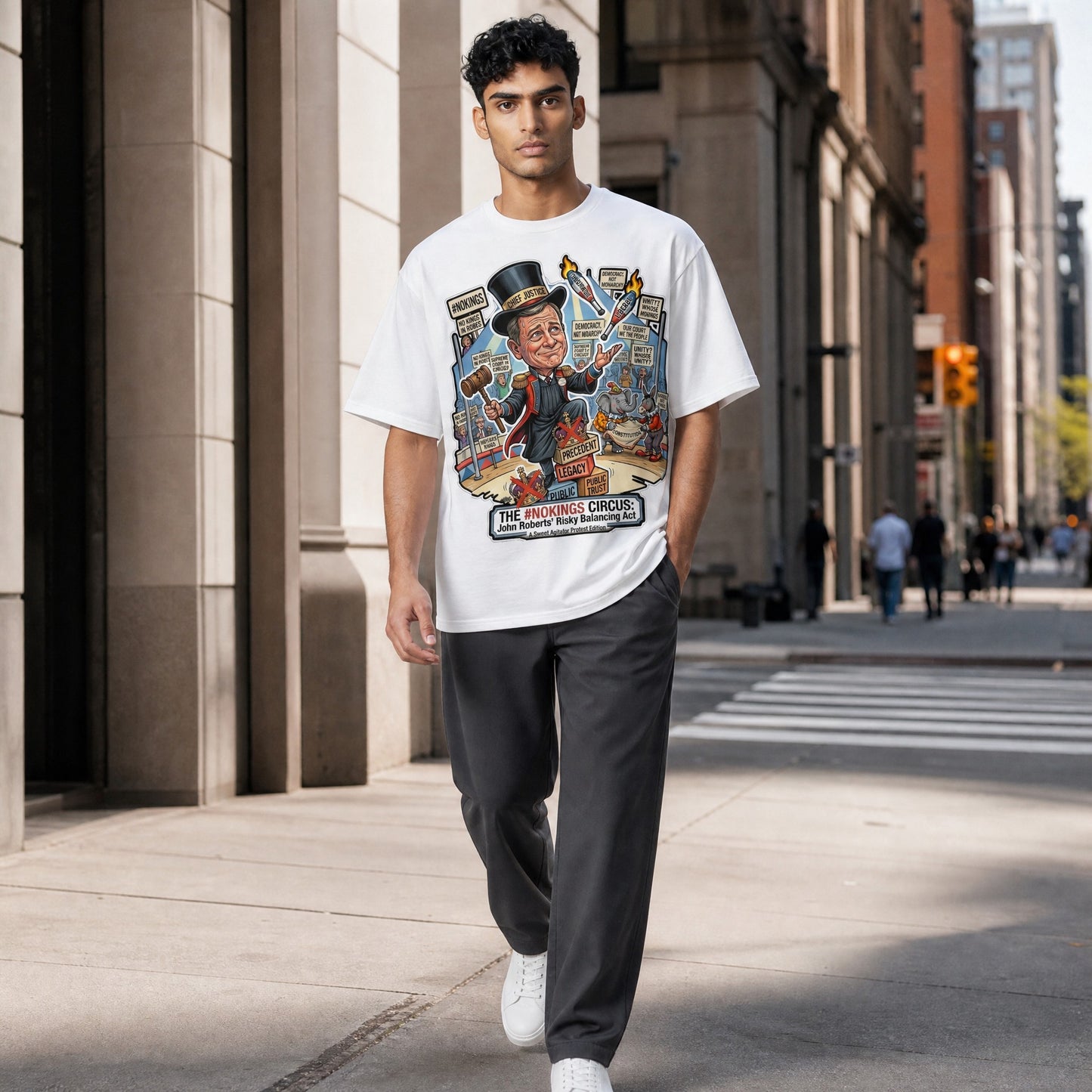 #NOKINGS Protest Heavy T Shirt Featuring Justice John Roberts JR001 by Sweet Agitator