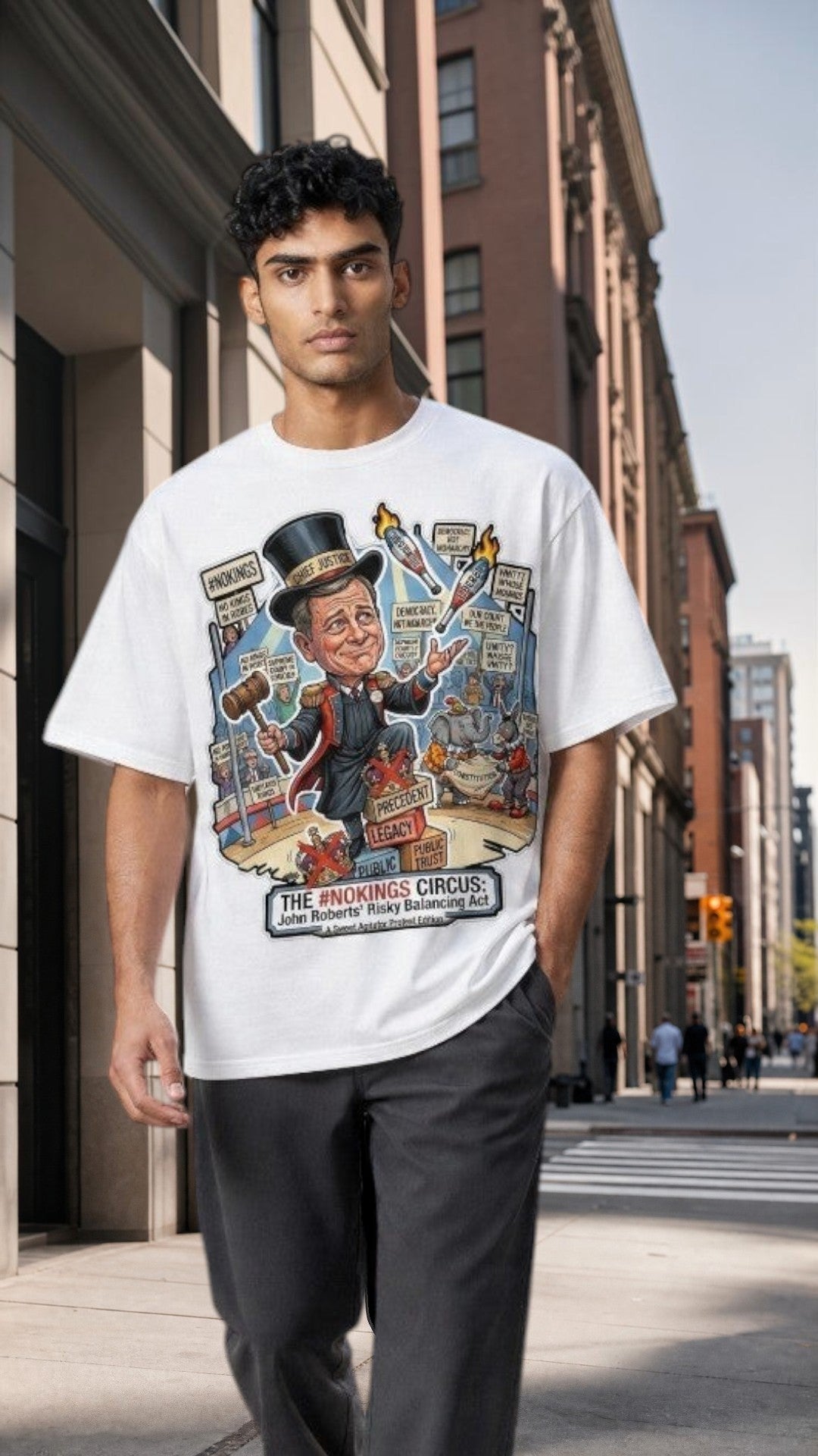 #NOKINGS Protest Heavy T Shirt Featuring Justice John Roberts JR001 by Sweet Agitator