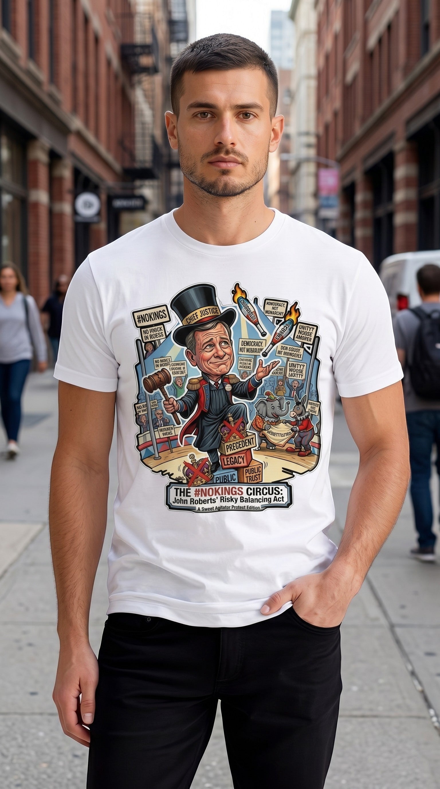 #NOKINGS Protest Heavy T Shirt Featuring Justice John Roberts JR001 by Sweet Agitator