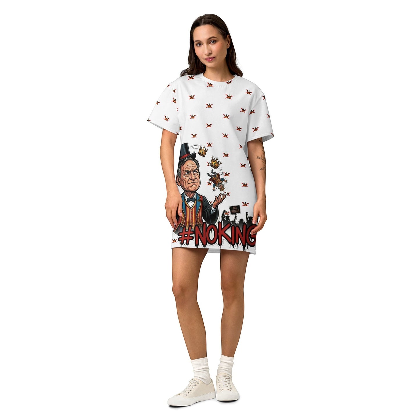 No Kings — Alito Edition Protest T-Shirt Dress by Sweet Agitator