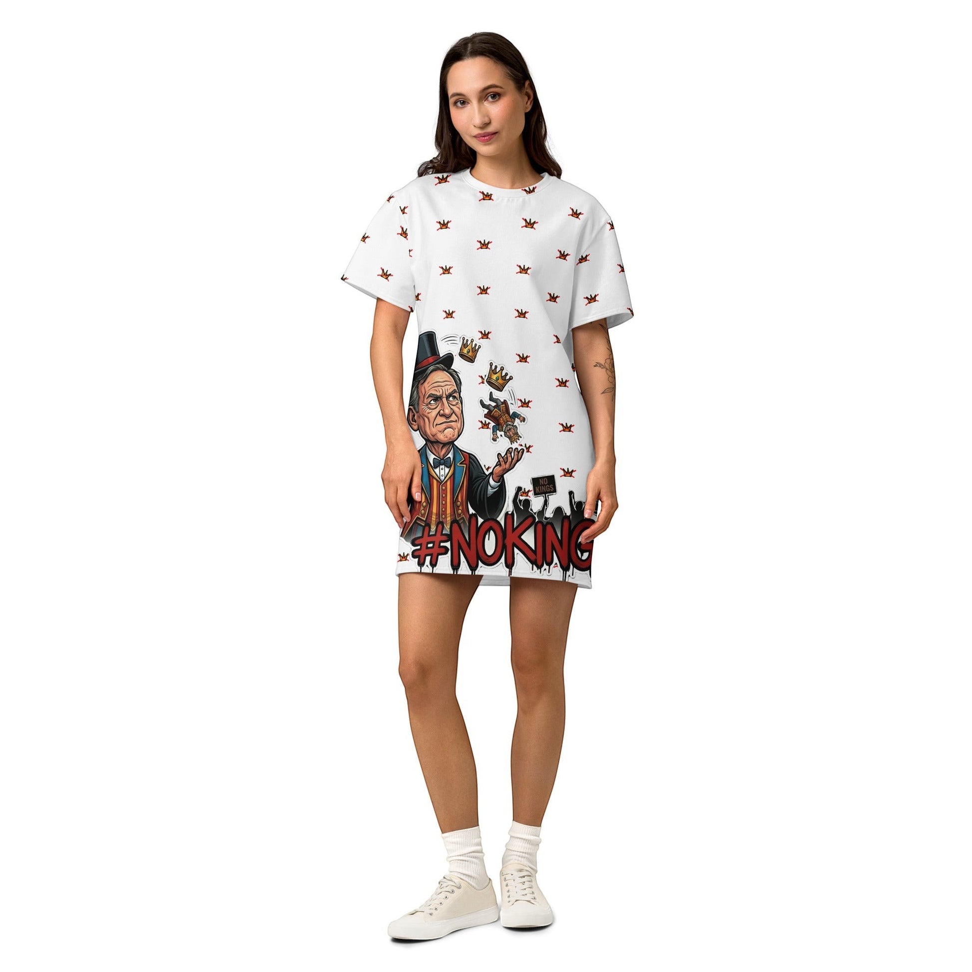 No Kings — Alito Edition Protest T-Shirt Dress by Sweet Agitator