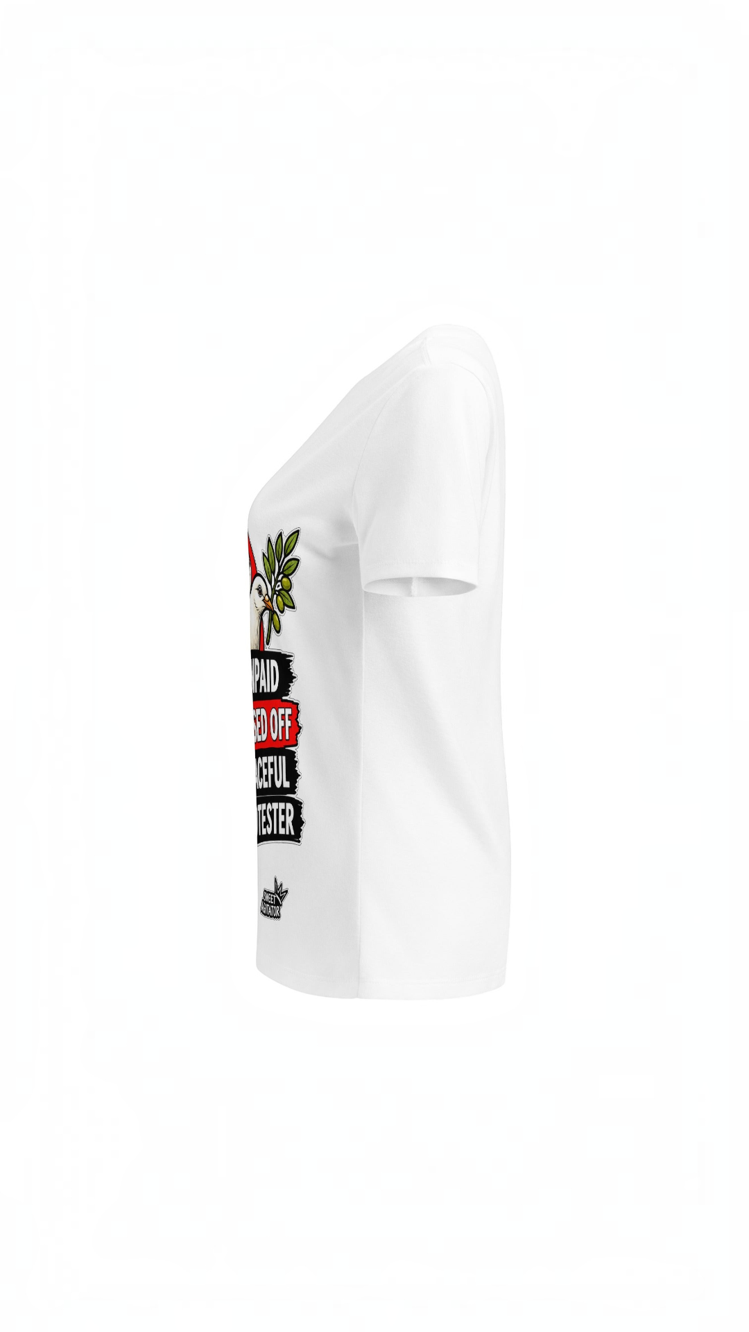 Peaceful Protester Graphic V-Neck T-Shirt by Sweet Agitator