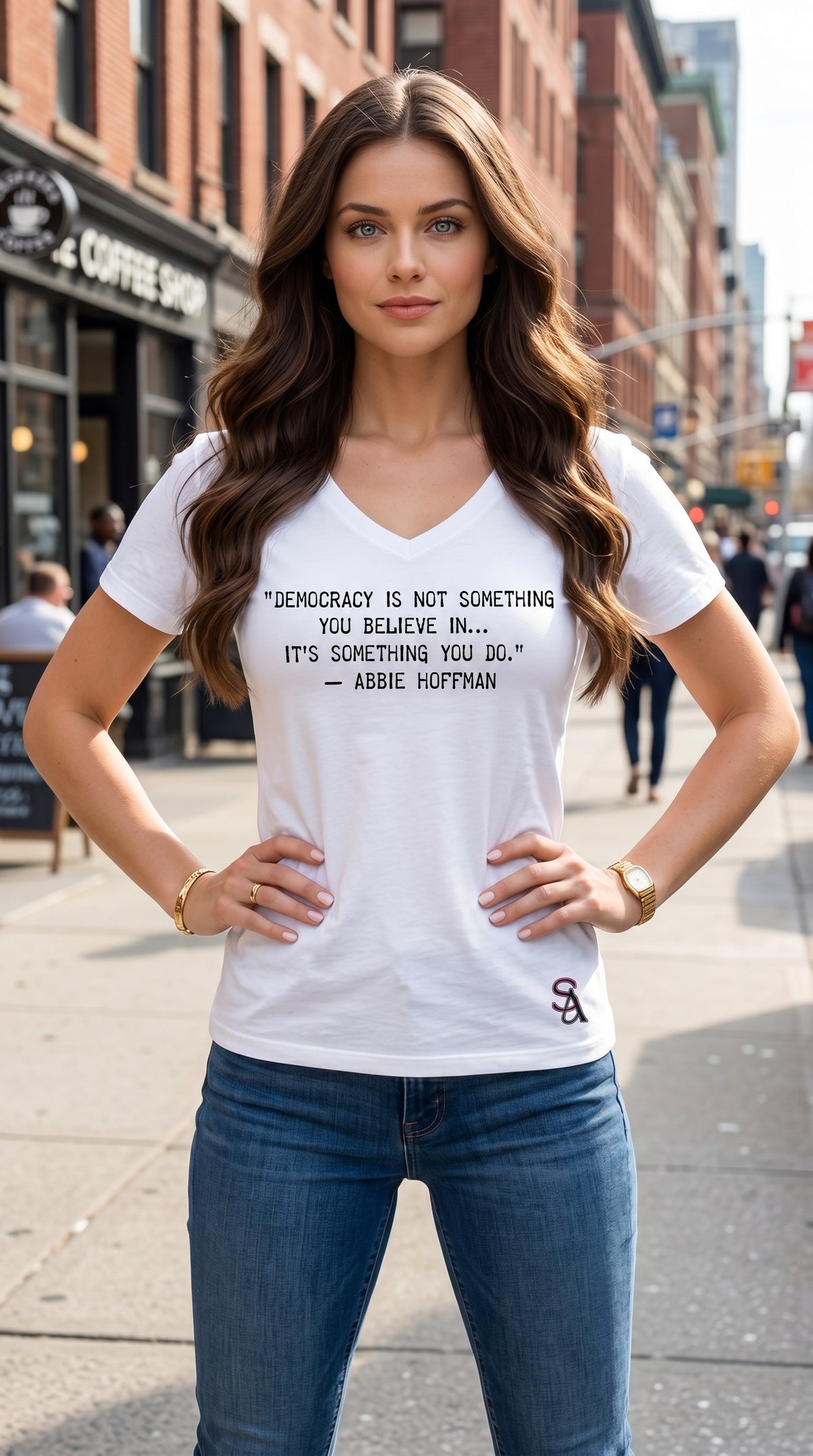 The Supreme Circus — 5 Justices & A Clown V-Neck Tee by Sweet Agitator