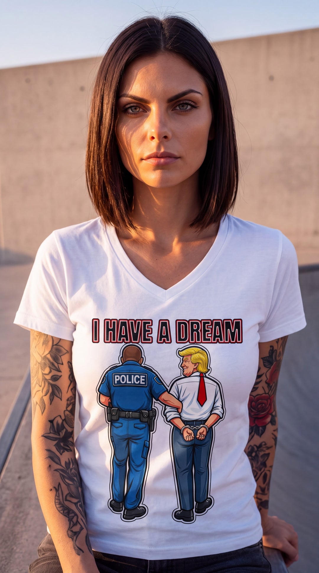 I Have A Dream Women's V Neck T Shirt For Everyday Wear by Sweet Agitator