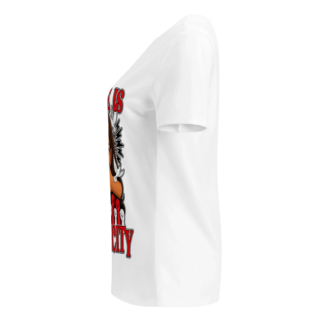 Silence Is Complicity V-Neck Tee by Sweet Agitator