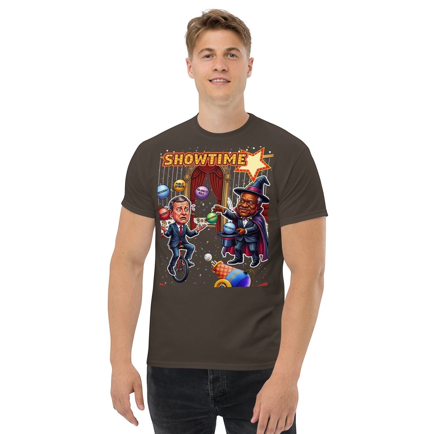 Justice Roberts & Clarence Juggling Act T-Shirt by Sweet Agitator