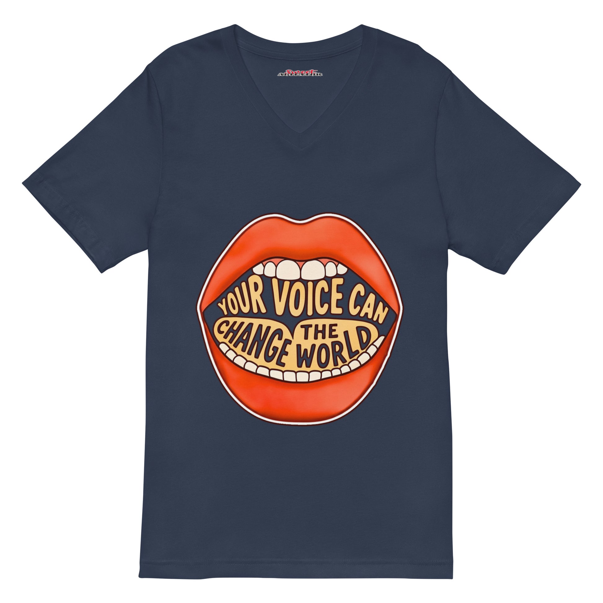 Unisex Short Sleeve V-Neck T-Shirt by Sweet Agitator