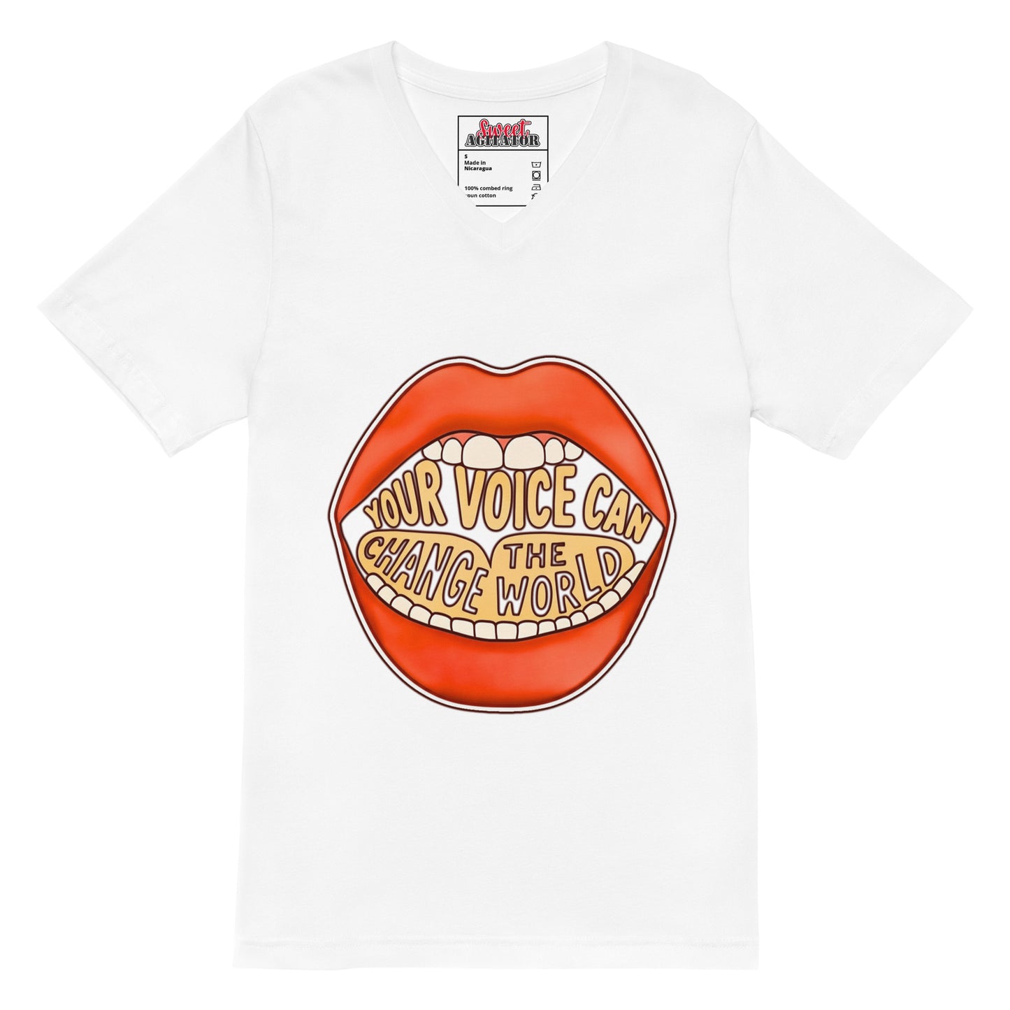 Unisex Short Sleeve V-Neck T-Shirt by Sweet Agitator