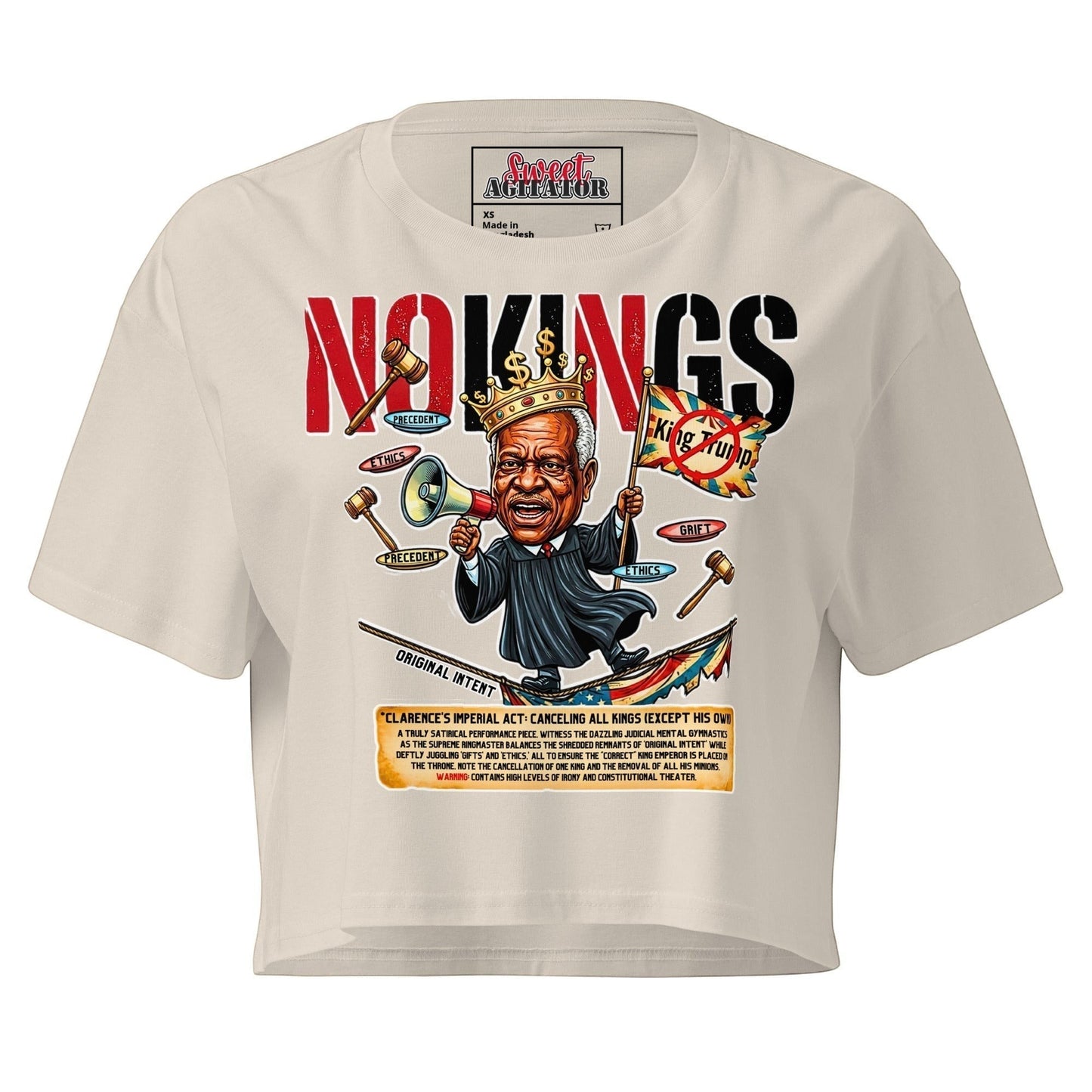 No King Trump Graphic Crop Top T-Shirt by Sweet Agitator