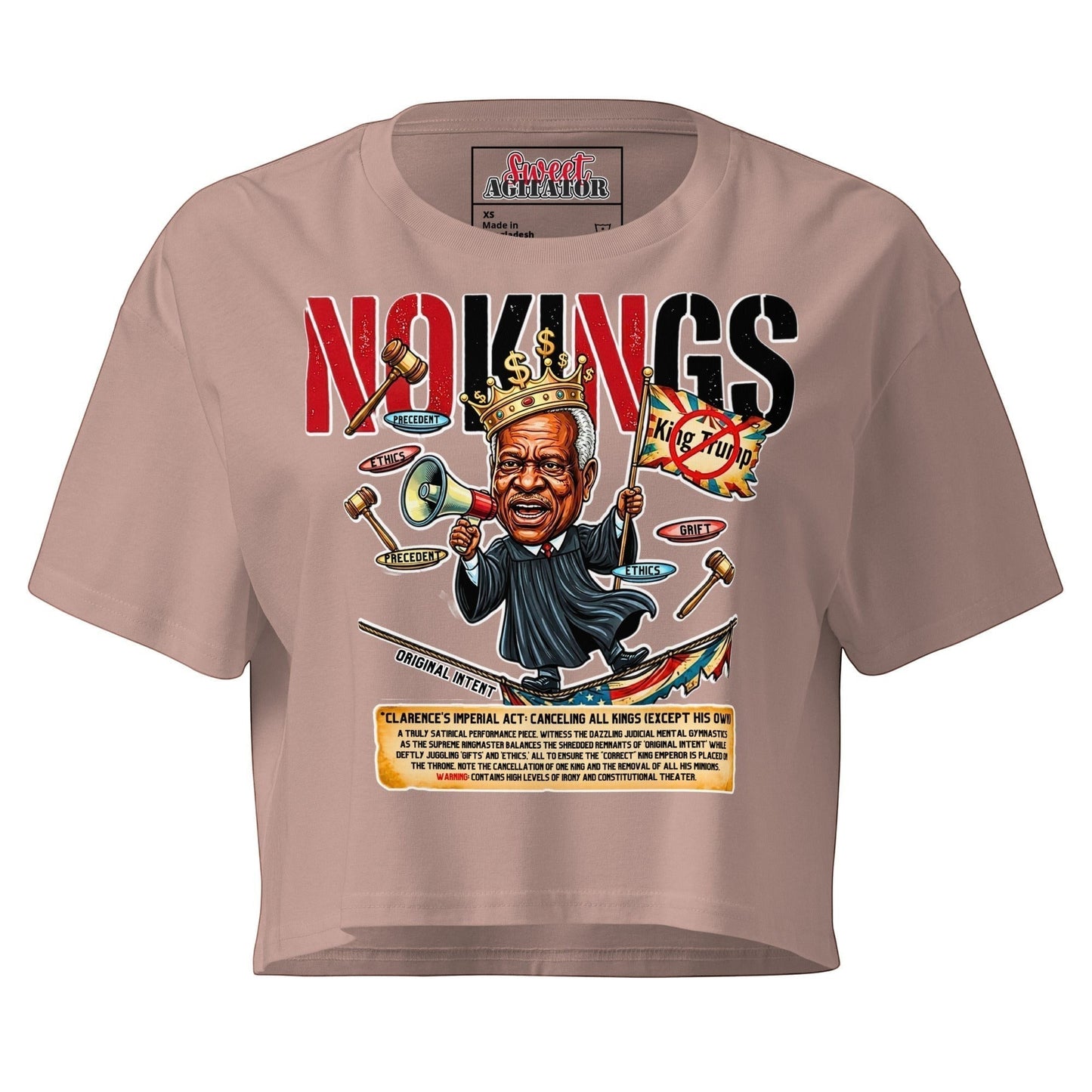 No King Trump Graphic Crop Top T-Shirt by Sweet Agitator
