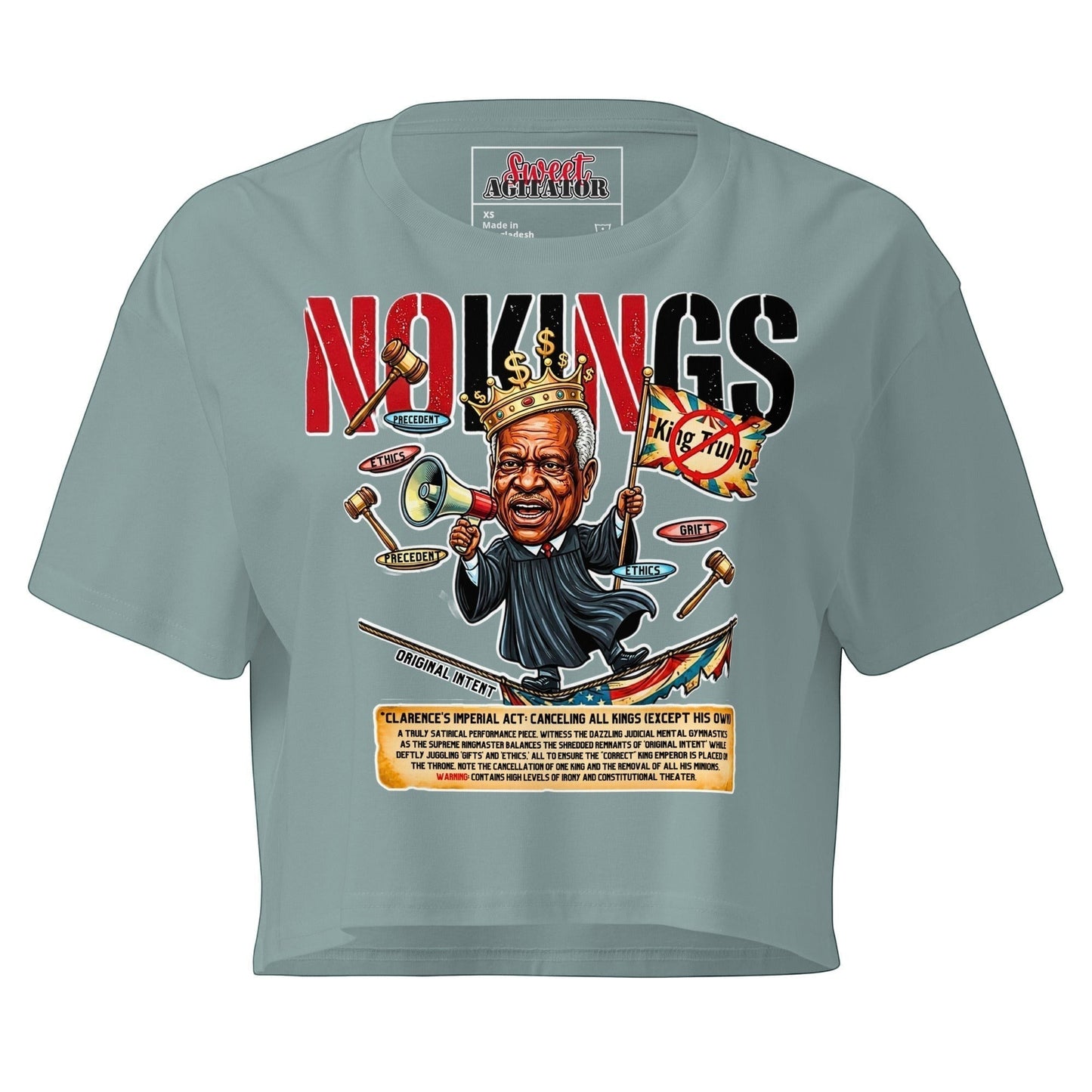 No King Trump Graphic Crop Top T-Shirt by Sweet Agitator