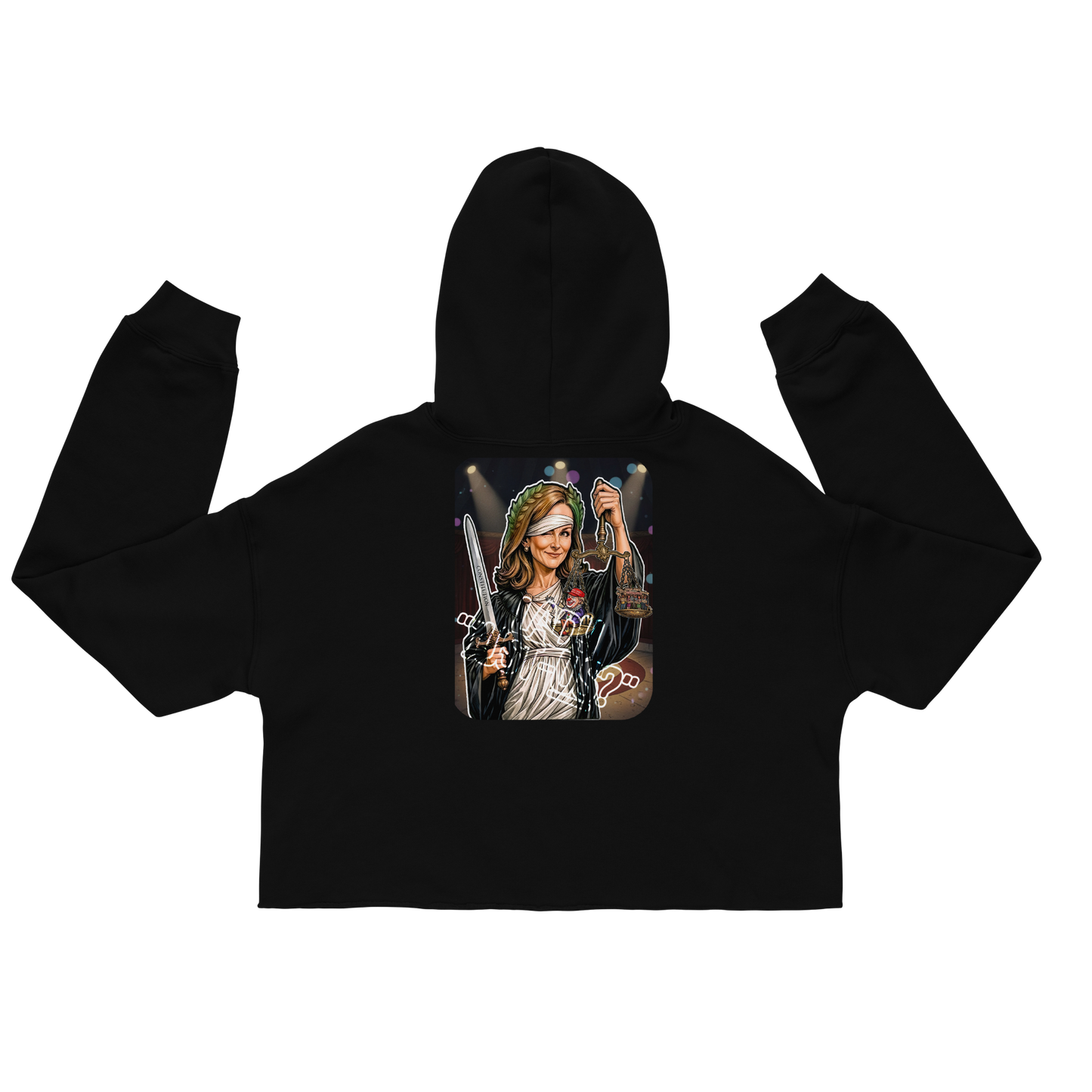 Justice or Just-Us? Crop Hoodie by Sweet Agitator