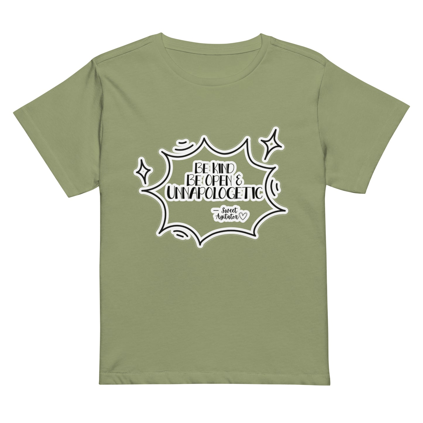 Women’s high-waisted t-shirt by Sweet Agitator