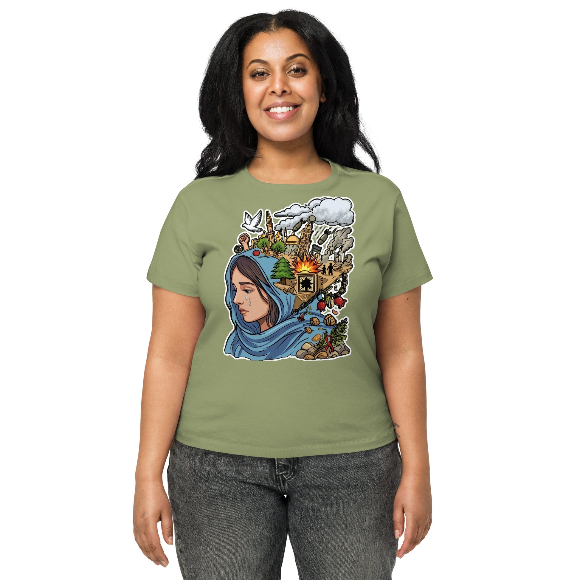 Women’s high-waisted t-shirt by Sweet Agitator