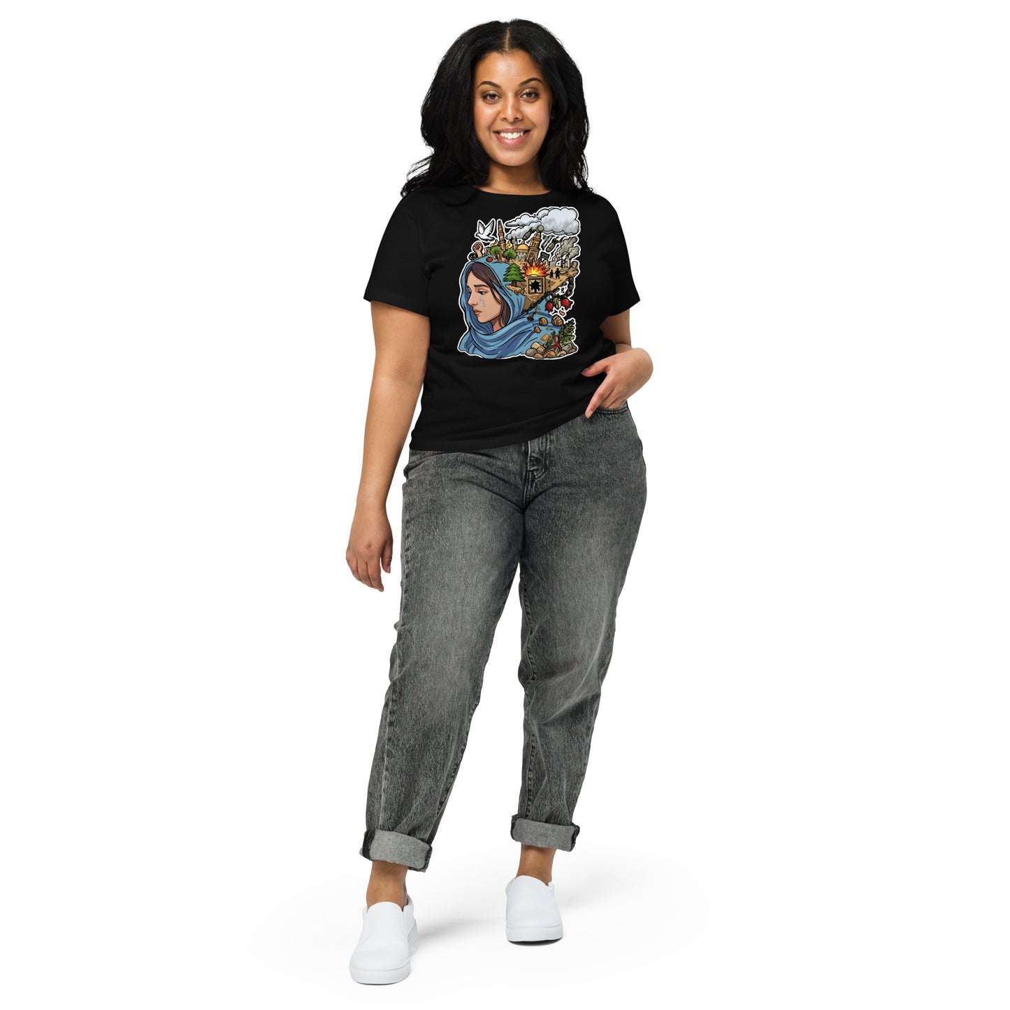 Women’s high-waisted t-shirt by Sweet Agitator