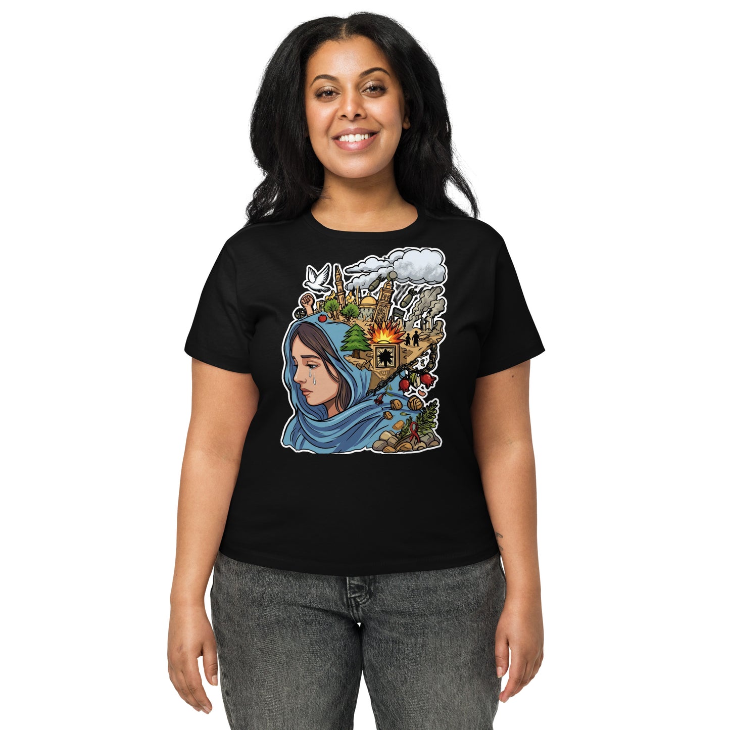 Women’s high-waisted t-shirt by Sweet Agitator