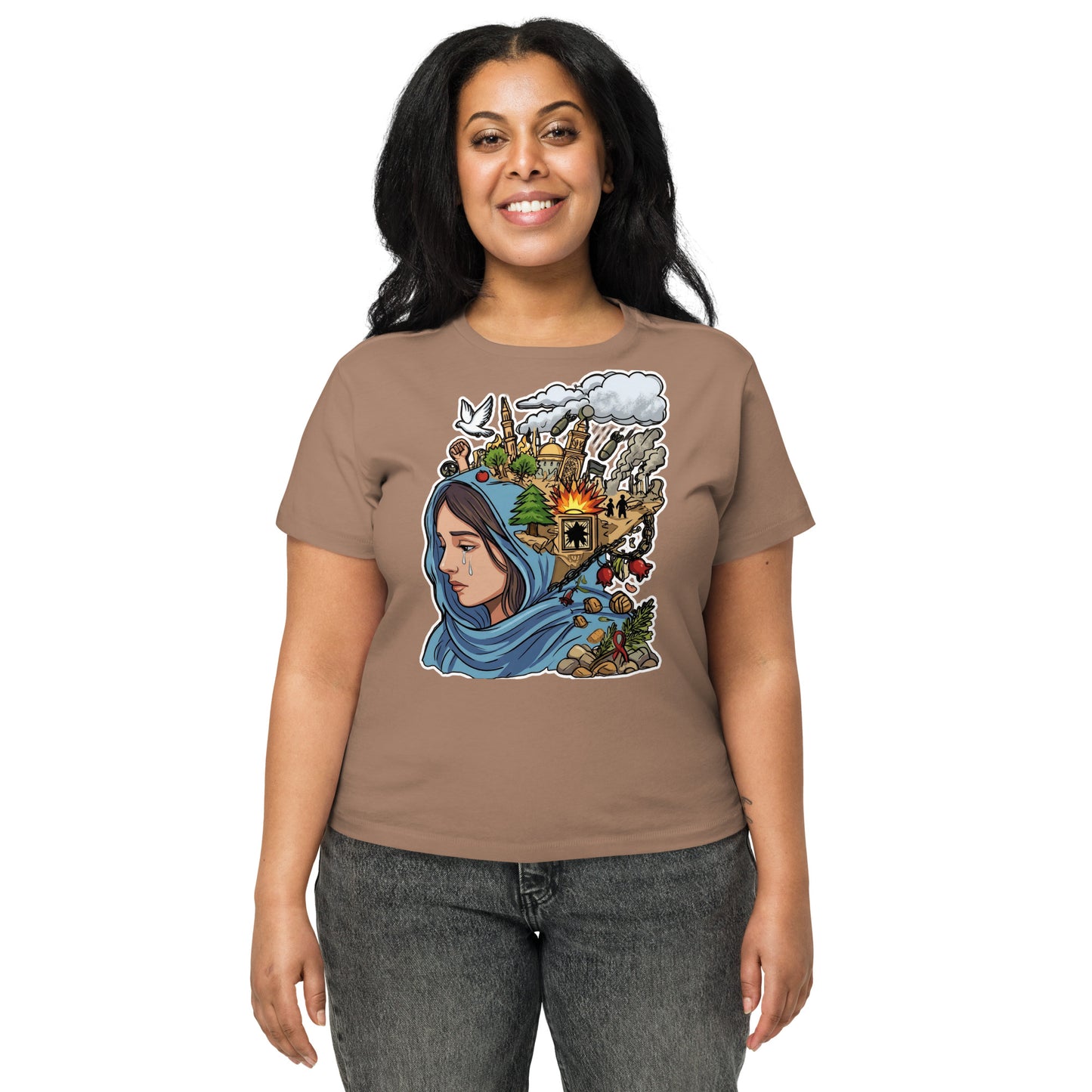 Women’s high-waisted t-shirt by Sweet Agitator