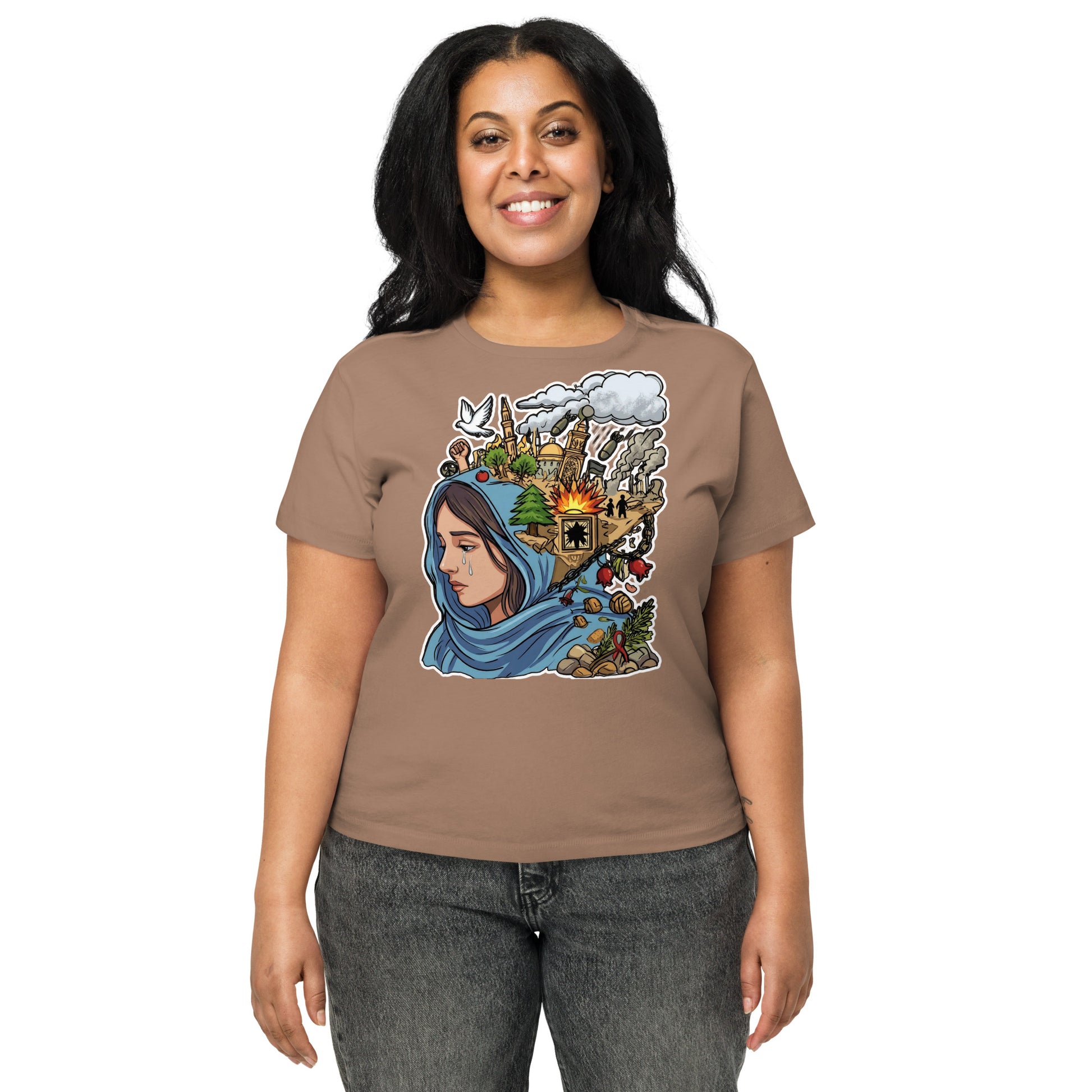 Women’s high-waisted t-shirt by Sweet Agitator