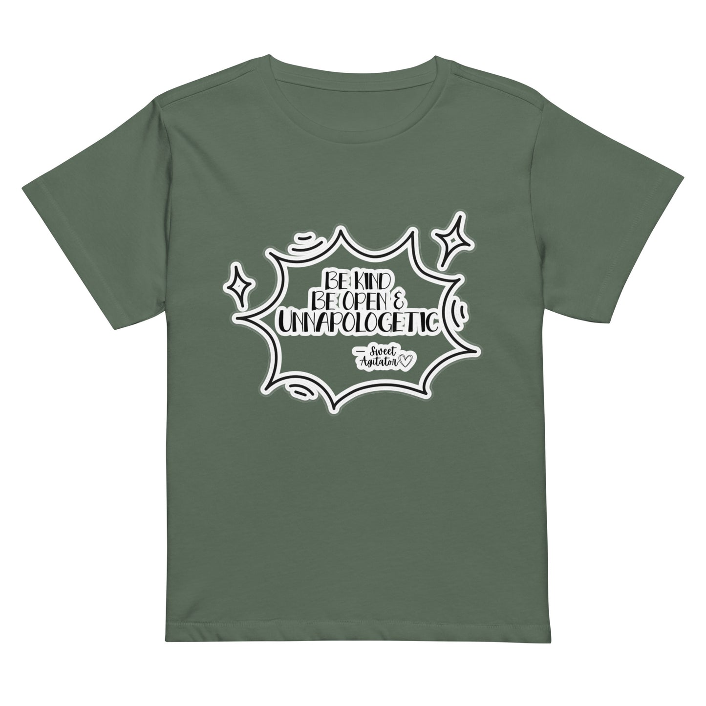 Women’s high-waisted t-shirt by Sweet Agitator