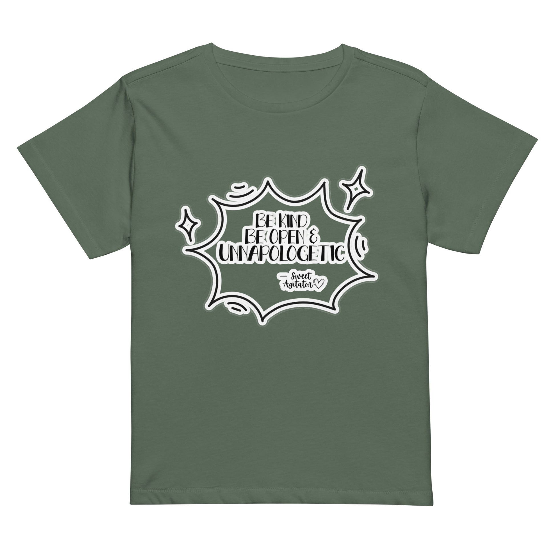 Women’s high-waisted t-shirt by Sweet Agitator
