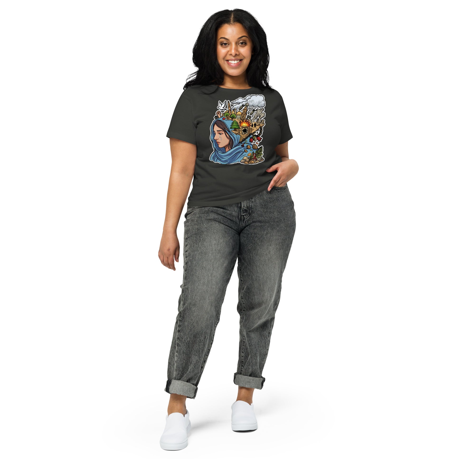 Women’s high-waisted t-shirt by Sweet Agitator