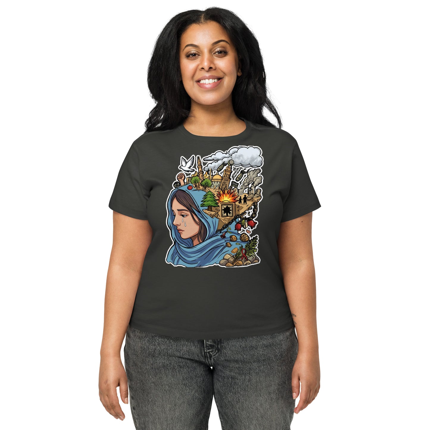 Women’s high-waisted t-shirt by Sweet Agitator