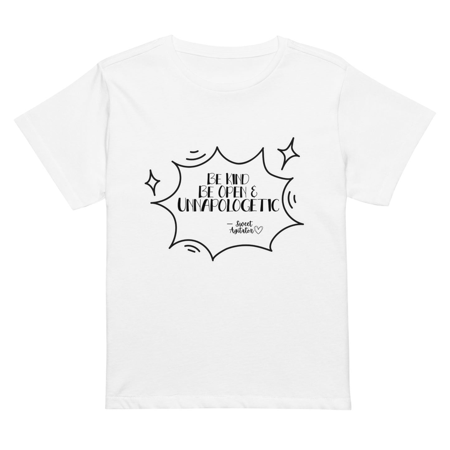 Women’s high-waisted t-shirt by Sweet Agitator