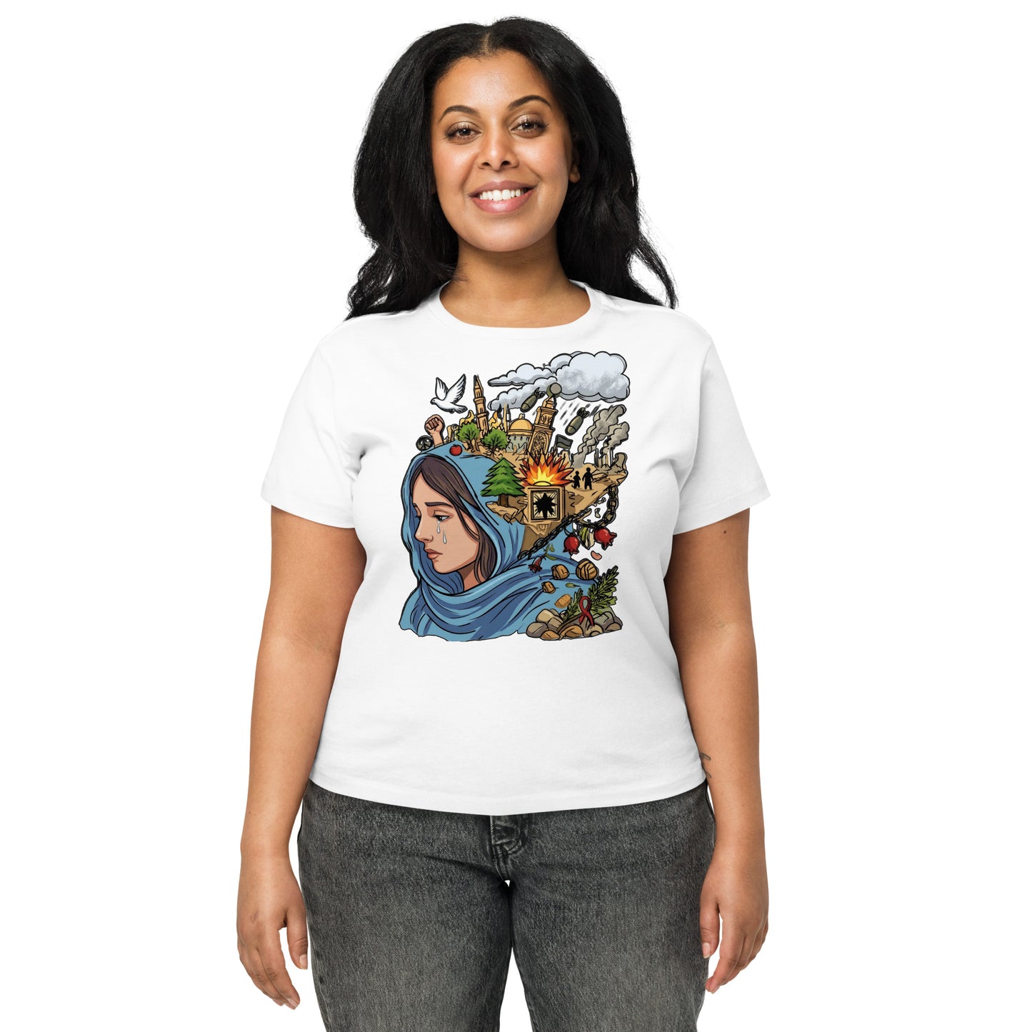 Women’s high-waisted t-shirt by Sweet Agitator