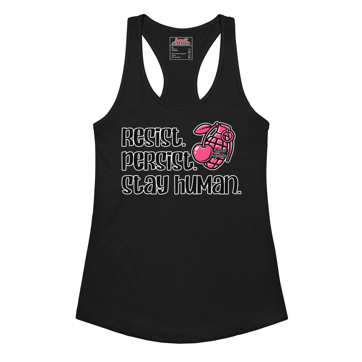 Women’s fitted racerback tank top by Sweet Agitator