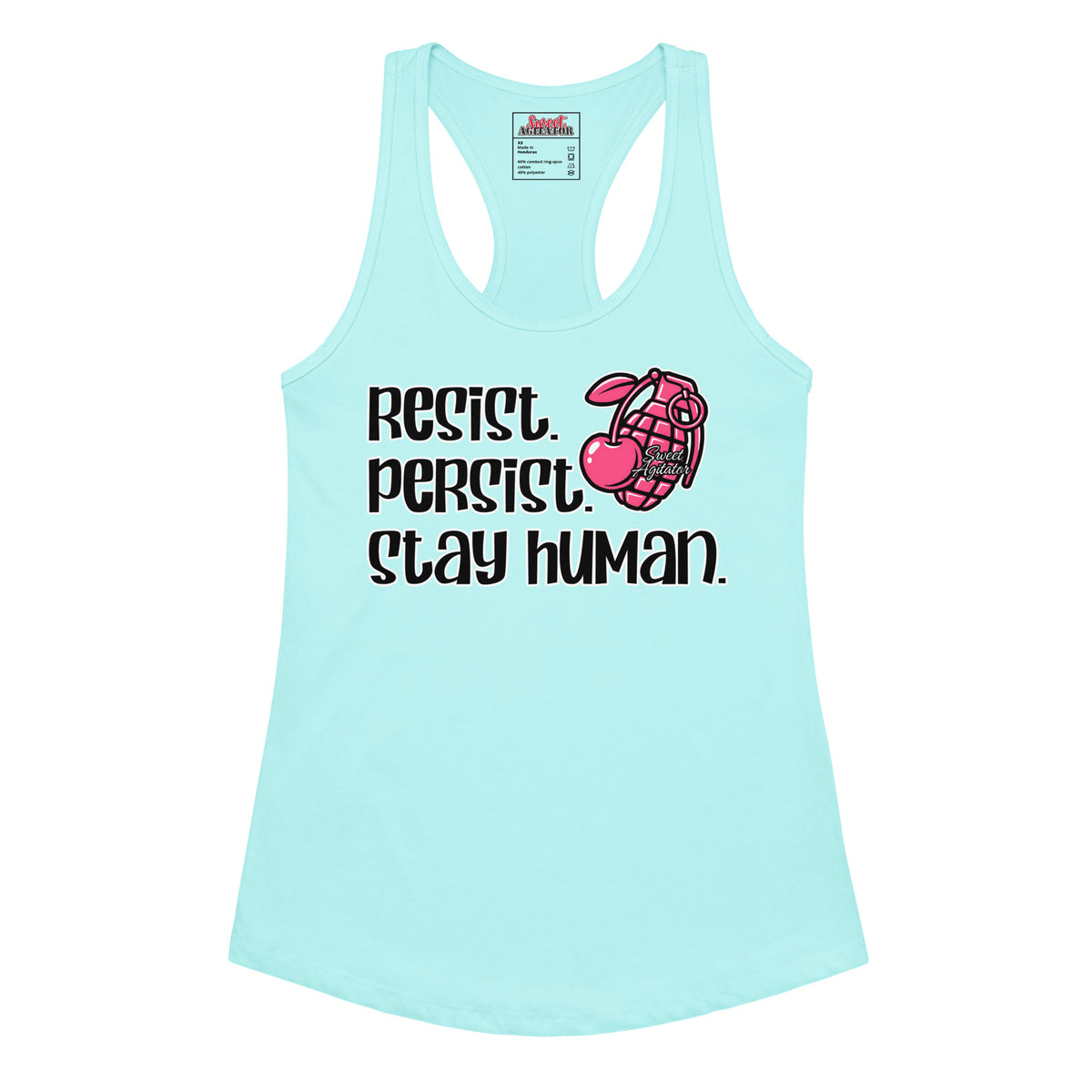 Women’s fitted racerback tank top by Sweet Agitator