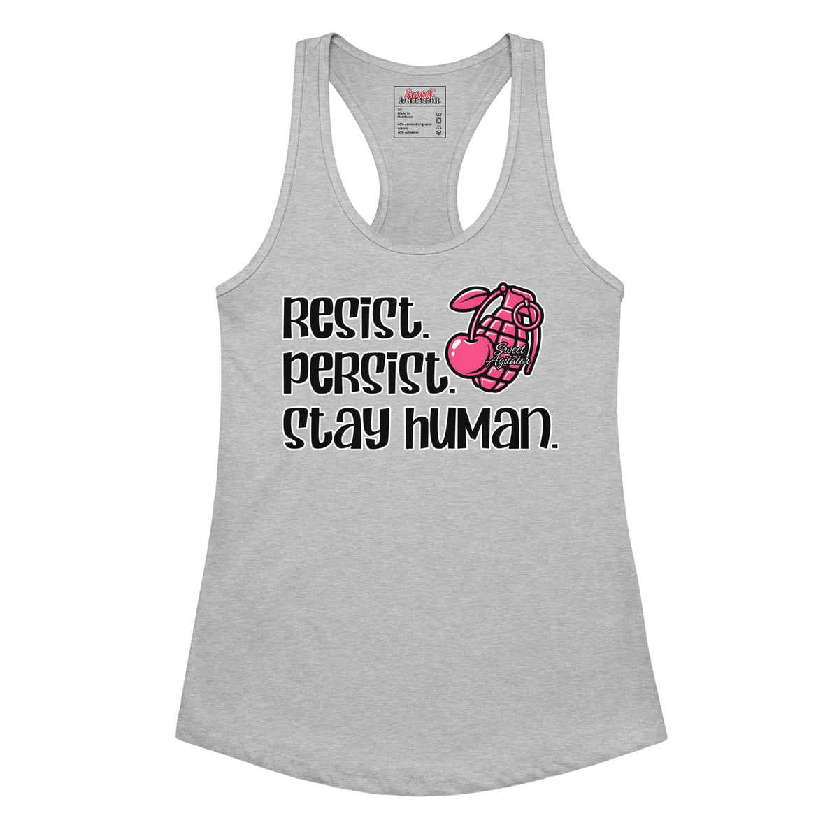 Women’s fitted racerback tank top by Sweet Agitator