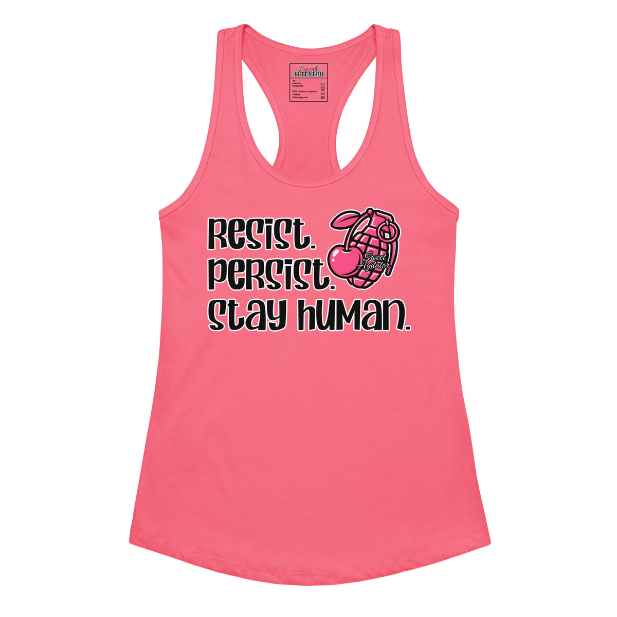 Women’s fitted racerback tank top by Sweet Agitator