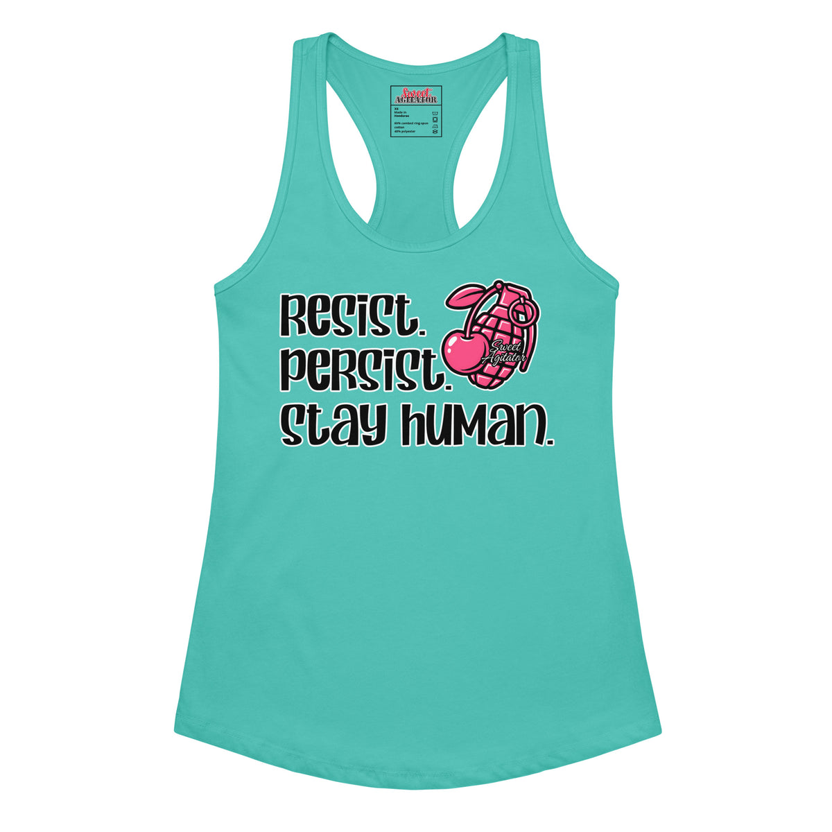 Women’s fitted racerback tank top by Sweet Agitator