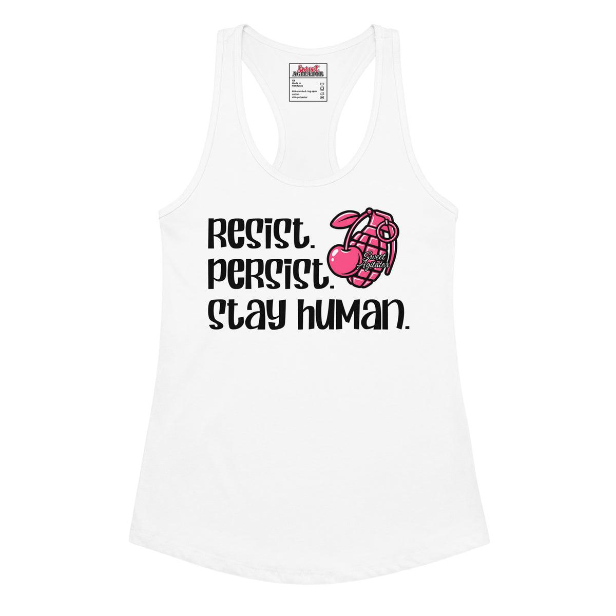 Women’s fitted racerback tank top by Sweet Agitator