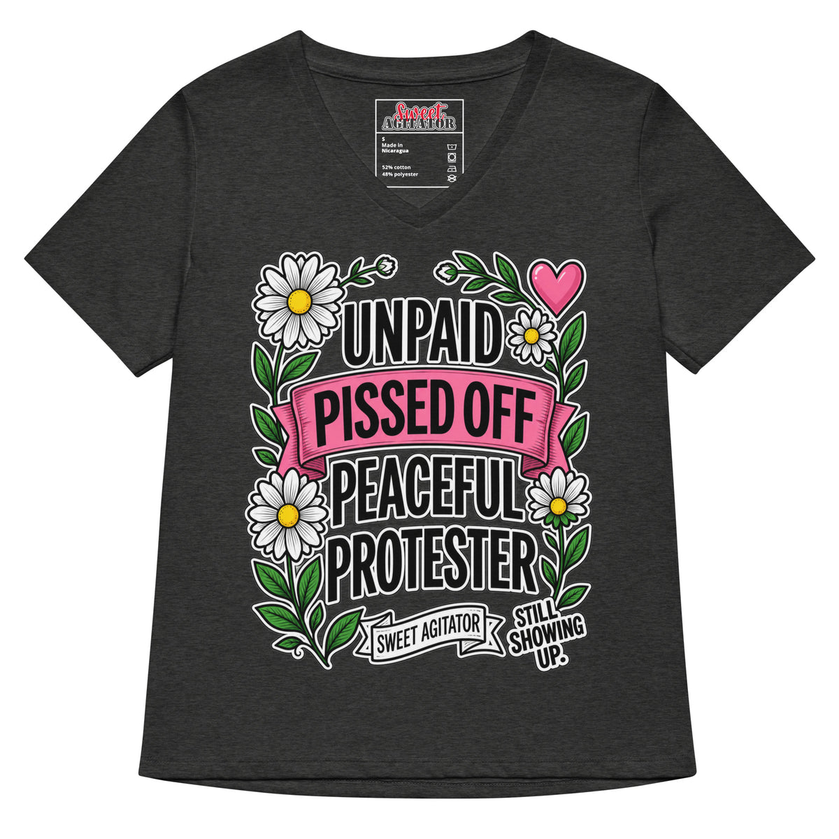 Women’s relaxed v-neck t-shirt by Sweet Agitator