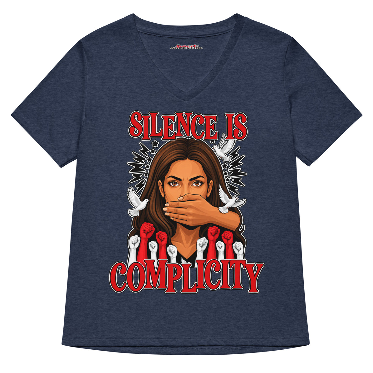 Women’s relaxed v-neck t-shirt by Sweet Agitator