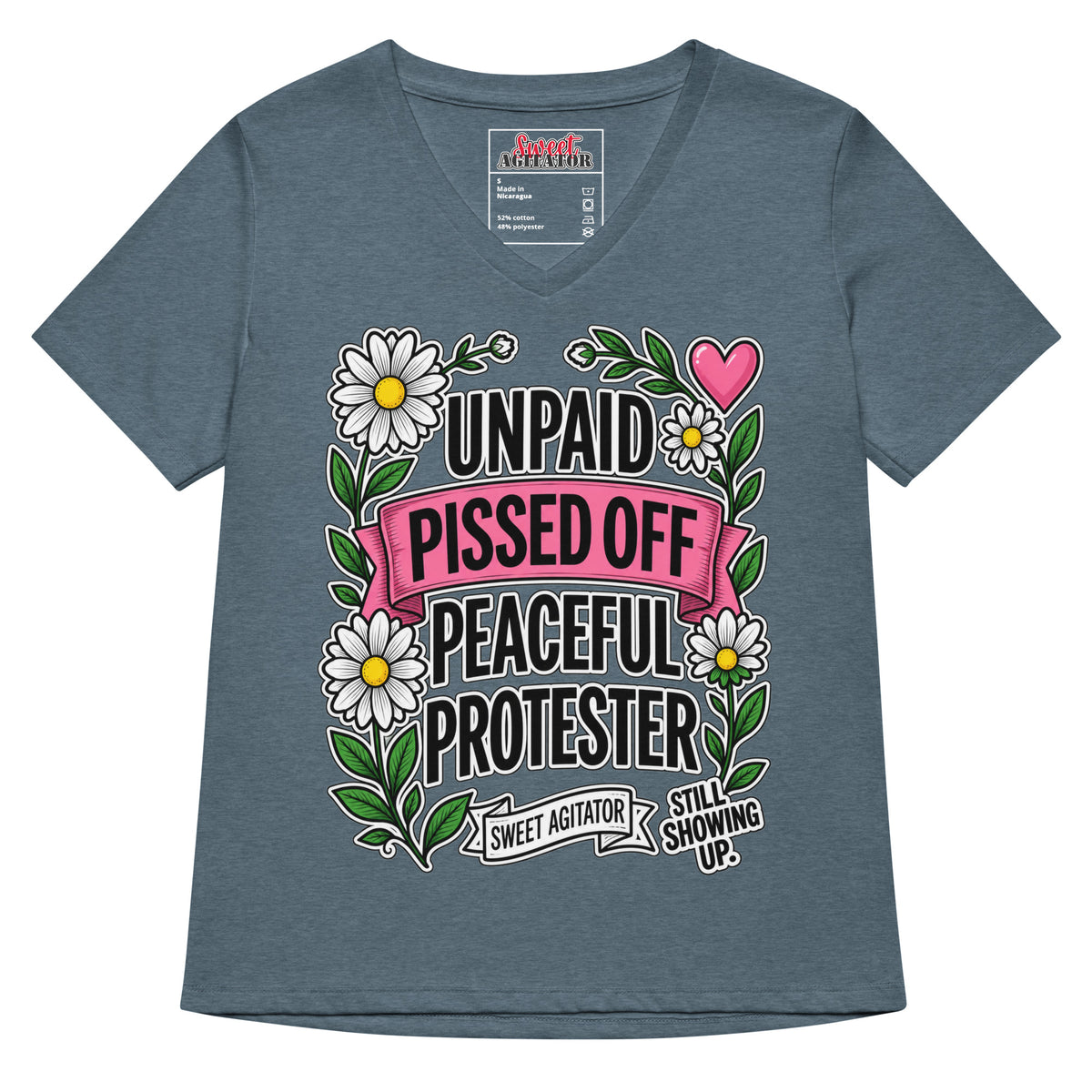 Women’s relaxed v-neck t-shirt by Sweet Agitator