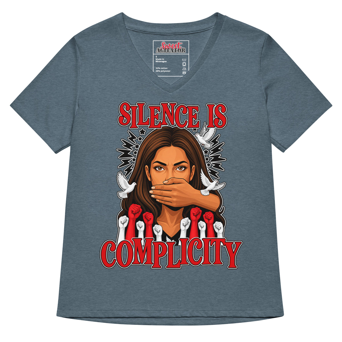 Women’s relaxed v-neck t-shirt by Sweet Agitator