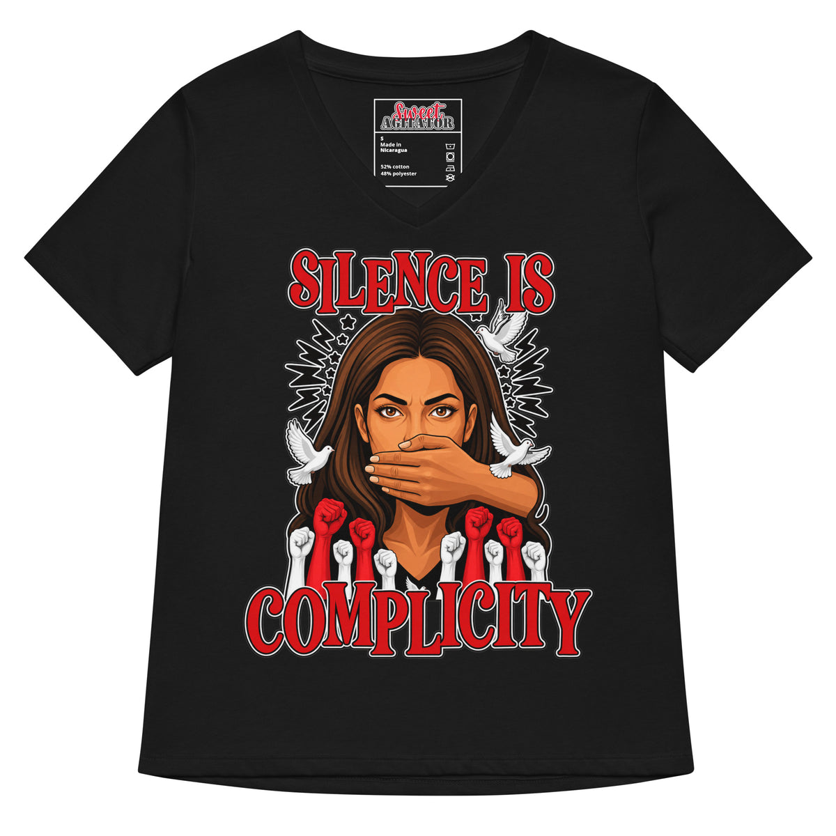 Women’s relaxed v-neck t-shirt by Sweet Agitator