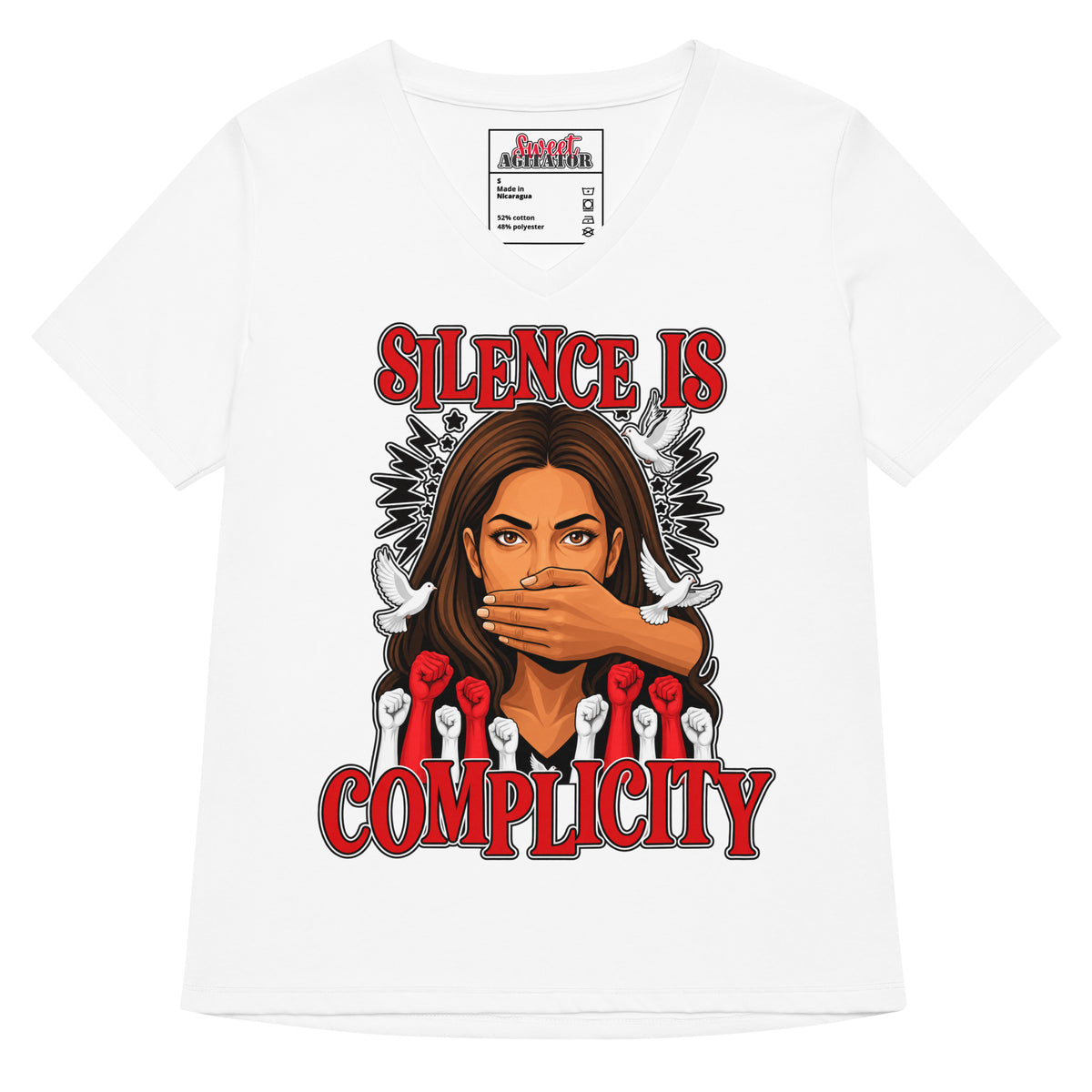 Women’s relaxed v-neck t-shirt by Sweet Agitator
