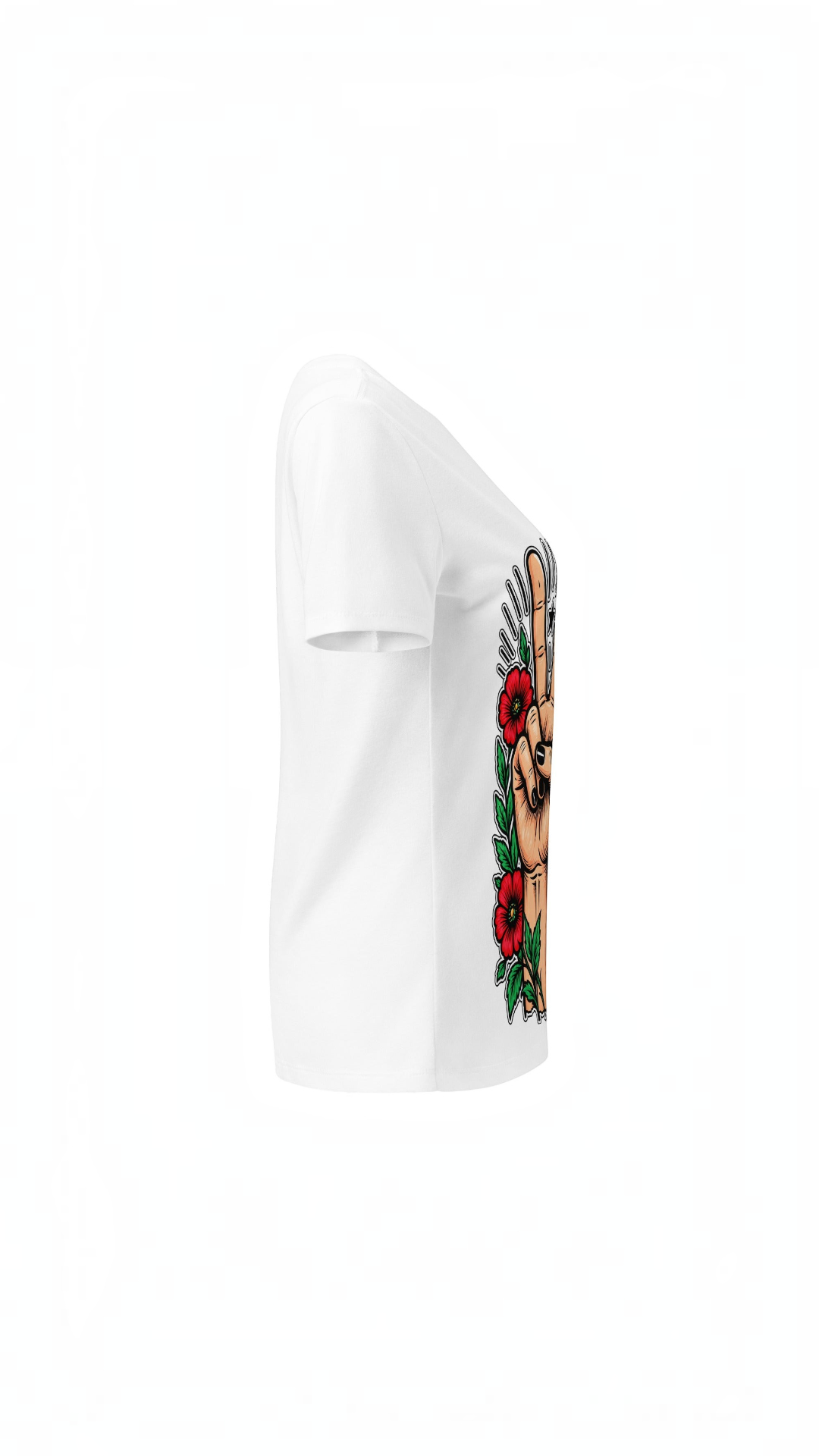 Peacefull Protestor Womens V Neck T Shirt Everyday Wear by Sweet Agitator